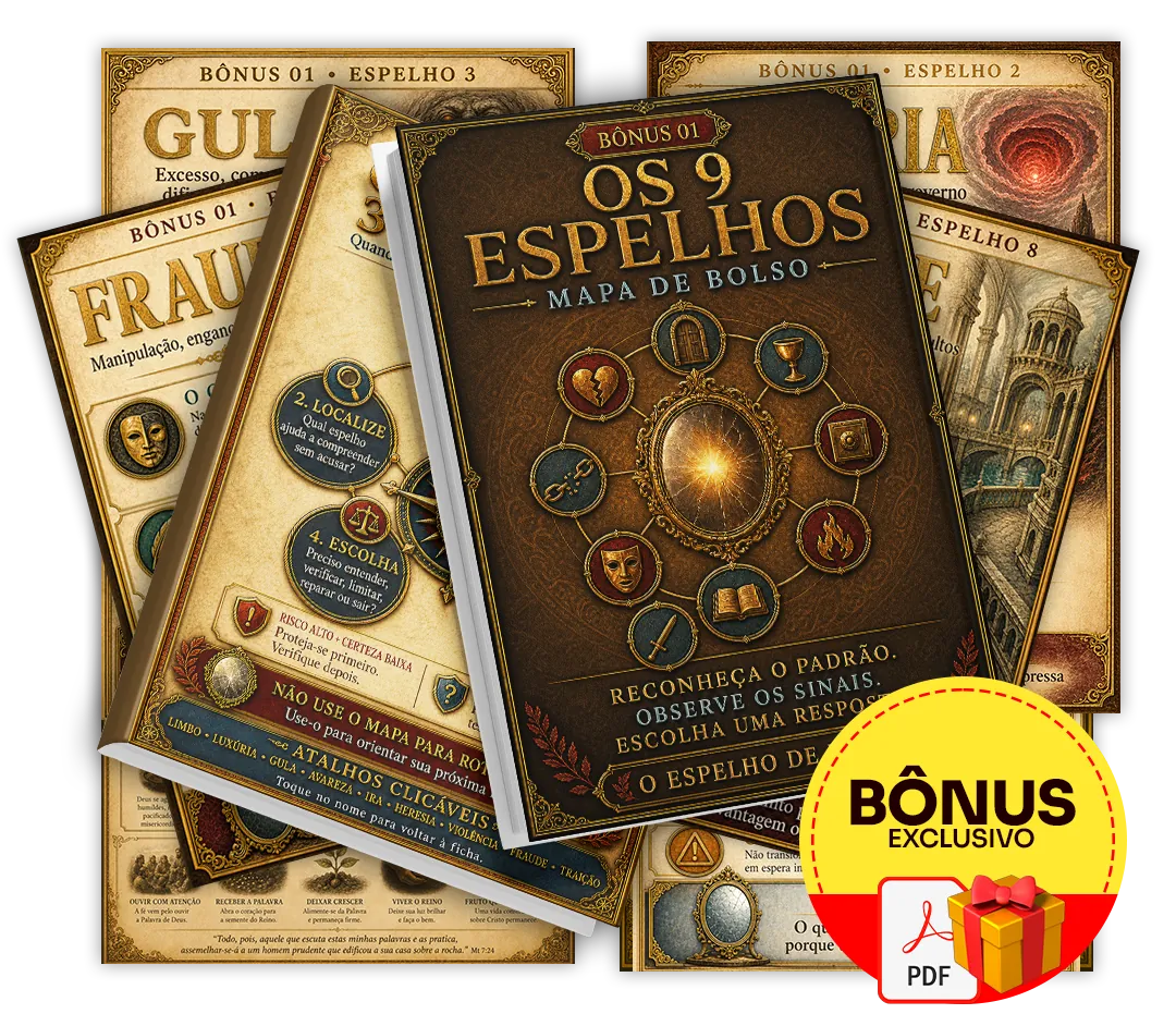 Mockup do bônus 01 Os 9 Espelhos Mapa de Bolso